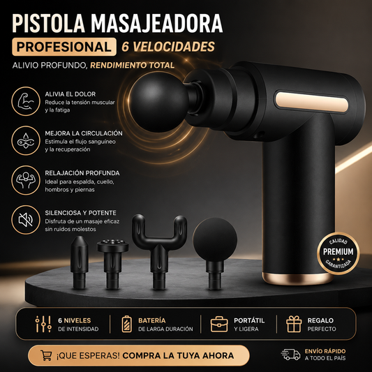 PISTOLA MASAJEADORA 5 PIEZAS (30/ 40 UND X CAJA)