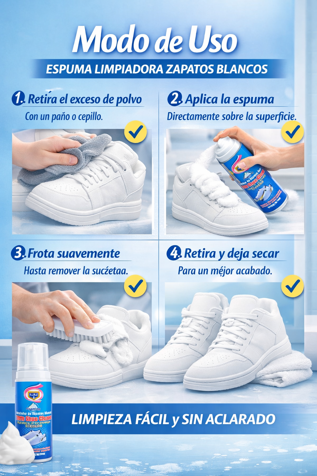 ESPUMA LIMPIADORA DE ZAPATOS EN SPRAY