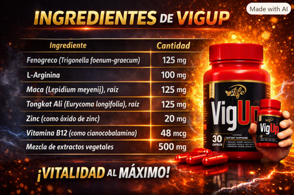 VigaUp x 30  Energía, vitalidad y bienestar
