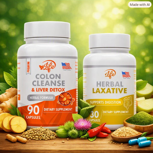 DETOX DIGESTIVE Colon Cleanse + Herbal Laxative ( 2 PRODUCTOS)