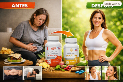 DETOX DIGESTIVE Colon Cleanse + Herbal Laxative ( 2 PRODUCTOS)