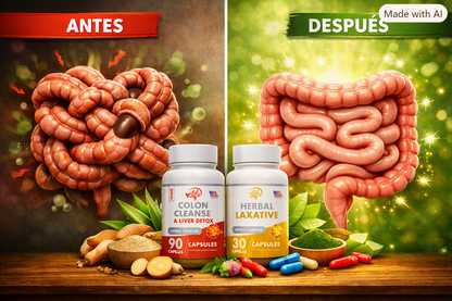 DETOX DIGESTIVE Colon Cleanse + Herbal Laxative ( 2 PRODUCTOS)